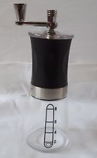 MANUAL HAND COFFEE GRINDER MILL WITH GLASS BOTTOM JAR black