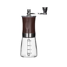 MANUAL HAND COFFEE GRINDER MILL WITH GLASS BOTTOM JAR brown