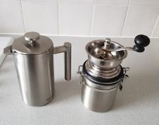 coffee grinder and coffee pot