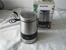 Salter Electric Coffee Nut Spice Grinder Automatic Mill 200W Silver One Touch