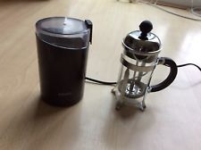 Krups twin blade coffee grinder and Bodum Cafetierra Cafetiere (Black) in VGC