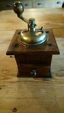 Traditional Vintage style wooden and brass coffee bean grinder.