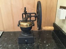 Vintage cast iron and brass coffee grinder
