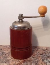 Vintage wooden hand turned coffee grinder - welsh woodcraft
