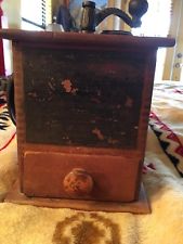 Antique Wooden Hand Crank Coffee Grinder by Sun Manufacturing - Columbus, Ohio