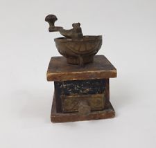 Small Vintage Coffee Grinder Cast Iron And Wood