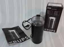 Krups Coffee Bean Grinder w/ Box & Directions Black Stainless Steel NICE Compact
