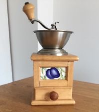 David Birch Vintage Style Manual Coffee Bean Grinder Wooden With Ceramic Tiles