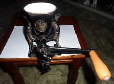 Spong No1 Cast Iron Coffee Mill Grinder Wall or Table Mount Vintage Wood Handle