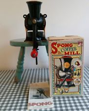 vintage cast iron spong No 2 Moulin a caf wall mounted coffee grinder mill box