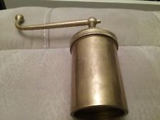 Vintage brass grinder - coffee? - signed