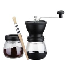 Cooko ceramic manual coffee bean grinder with canister set