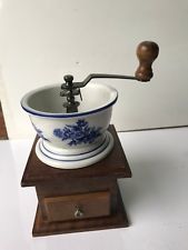 Wooden & ceramic hand cranked coffee grinder