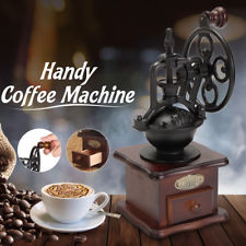 Vintage Hand Coffee Bean Grinder Manual Grinding Machine Wooden Retro Burr Mill