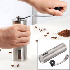 Ceramic Burr Mini Hand Coffee Grinder Kitchen Manual Bean Stainless Steel UK