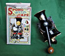 Vintage spong no.1 black/gold metal coffee grinder in original box.