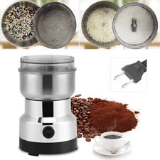 Electric Coffee Grinder Grinding Milling Nut Bean Spice Matte Blender Chrome x1