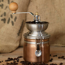 Vintage Copper Coloured Stainless Steel Manual Coffee Bean Mill Grinder Crank