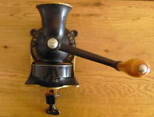 VINTAGE SPONG ENGLAND No1 CAST IRON COFFEE MILL GRINDER & TRAY - WOOD HANDLE
