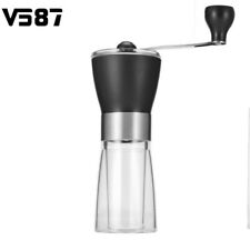 MOHOO Manual Coffee Grinder With Ceramic Burr Glass Jar And Storage Lid Mill