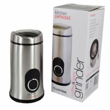 Kitchen Perfected Brushed Steel Coffee Bean & Spice Herb Grinder See Through Lid