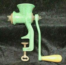 Vintage "Spong" 90 Cast Iron Green Enamel Mincer (D1)