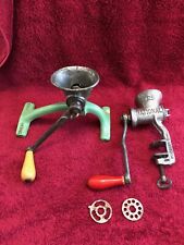 2 x vintage spong mincers / grinders. Table top and clamp