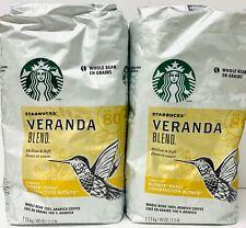 Lot Of 2 Starbucks VERANDA BLEND Whole Bean Blonde Roast Coffee 2.5 LB Each -T8